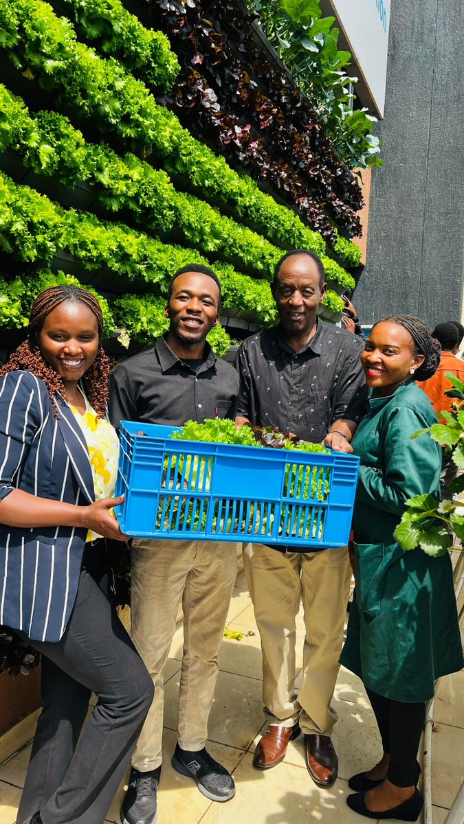 This week, on #WorldWaterDay, I had the privilege of joining a youth-led agritech enterprise, <a href="/EzaNezaRwanda/">Eza Neza</a> from <a href="/ryaf_agribiz/">Rwanda Youth In Agribusiness Forum</a> and <a href="/FAORwanda/">FAO in Rwanda</a>, for the first successful harvesting of fruits and vegetables at the inaugural urban vertical and hydroponic farm in Kigali, Rwanda.