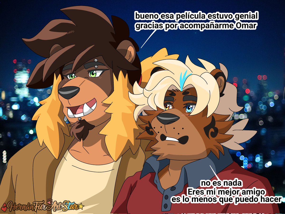 hernan_star's tweet photo. De paso una interacción de estos personajes 💖

#Omar #Johan #Tigerbear #Lionbear #furryfandom #furryart https://t.co/EgZYC6kI32