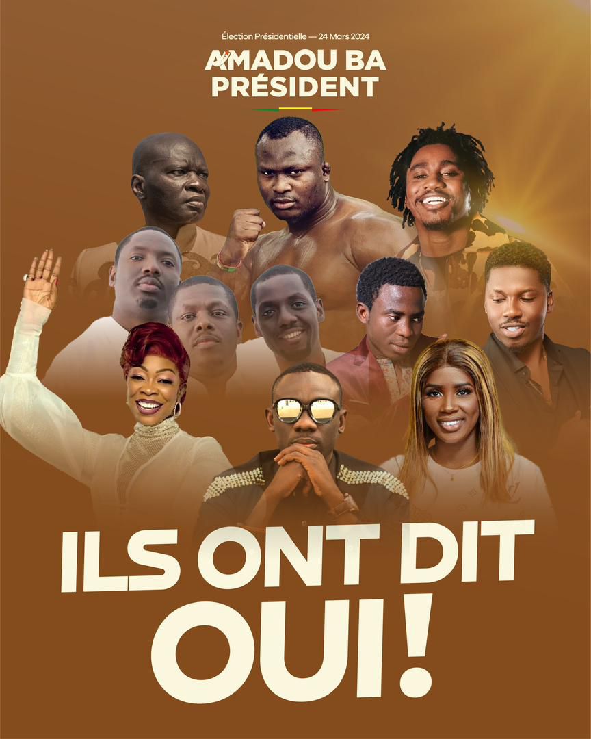 🎯🇸🇳TOUS NOS ARTISTES POPULAIRES ET GRANDS SPORTIFS VOTENT ET DEMANDENT À VOTER MONSIEUR AMADOU BA. 🇸🇳
✅️ VOTEZ UTILE 
✅️ VOTEZ POUR LE SÉNÉGAL 
✅️ VOTEZ AMADOU BA
#ElectionPresidentielle2024
#NdamAmadouBaMoyNdamSN 
#ProspéritéPartagée 
#EnsemblePourDemain
