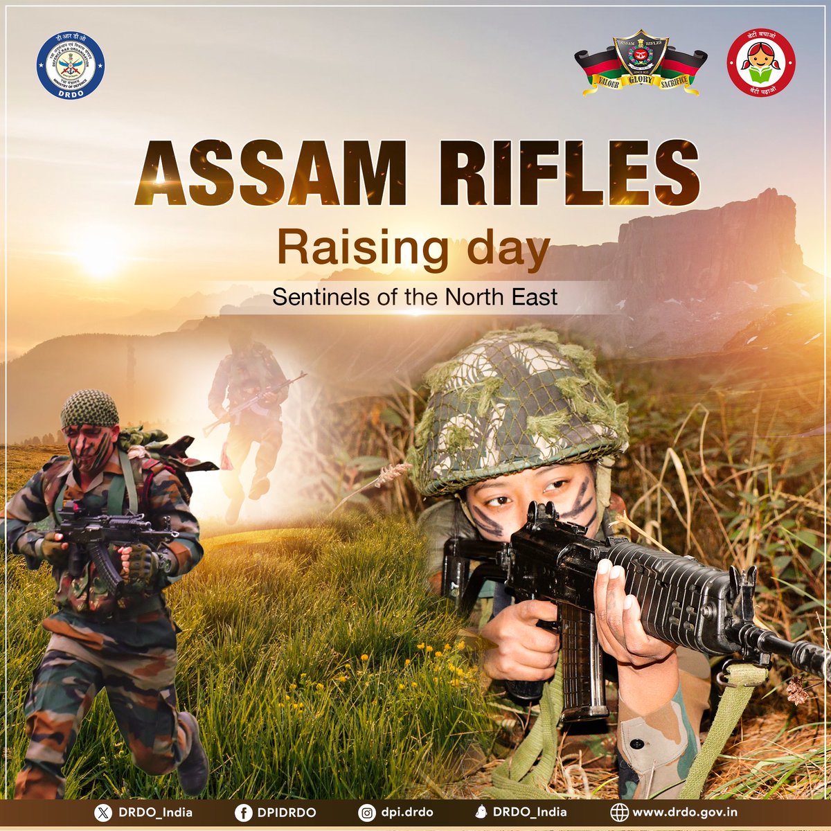 DRDO wishes warm greetings to All Ranks of Assam Rifles and their families on the 189th Raising Day of #AssamRifles. Their  unwavering courage and remarkable selfless spirit have ensured peace and economic prosperity in NE region. @HMOIndia