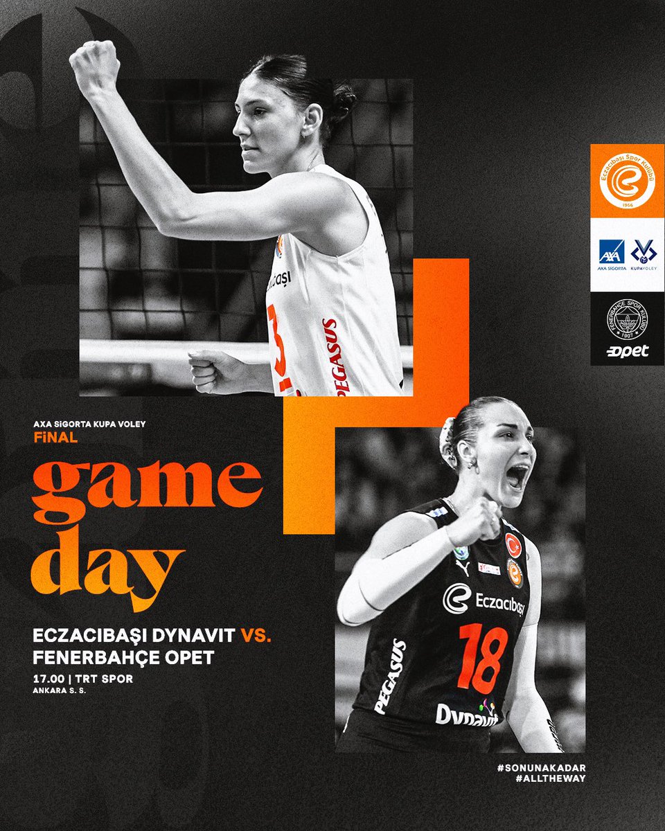 It’s the final countdown! 🐅 💥 Maç Günü 🏆 AXA Sigorta Kupa Voley | Final 🏐 vs. Fenerbahçe Opet ⏰ 17.00 📍 Ankara Spor Salonu 📺 TRT Spor #SonunaKadar #AllTheWay