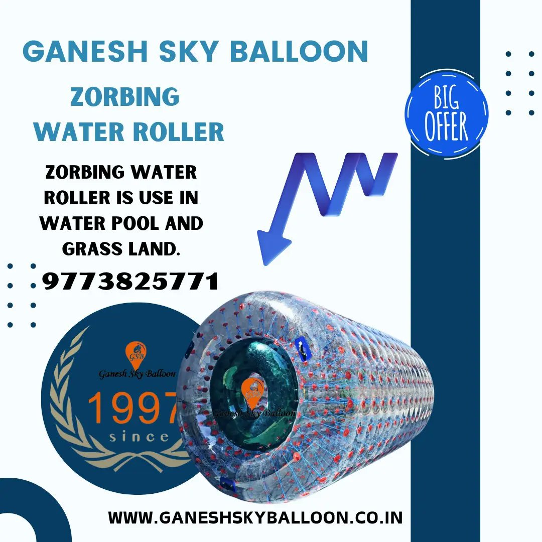 WATER ROLLER 
CONTACT US: 9773825771
GANESH SKY BALLOON

Ganesh Sky Balloon is the manufacturer of Inflatable Water Roller in Delhi. 
A water roller, also known as a water walking ball or water zorb
#WaterRoller
#WaterWalkingBall #WaterZorb
#WalkingOnWater