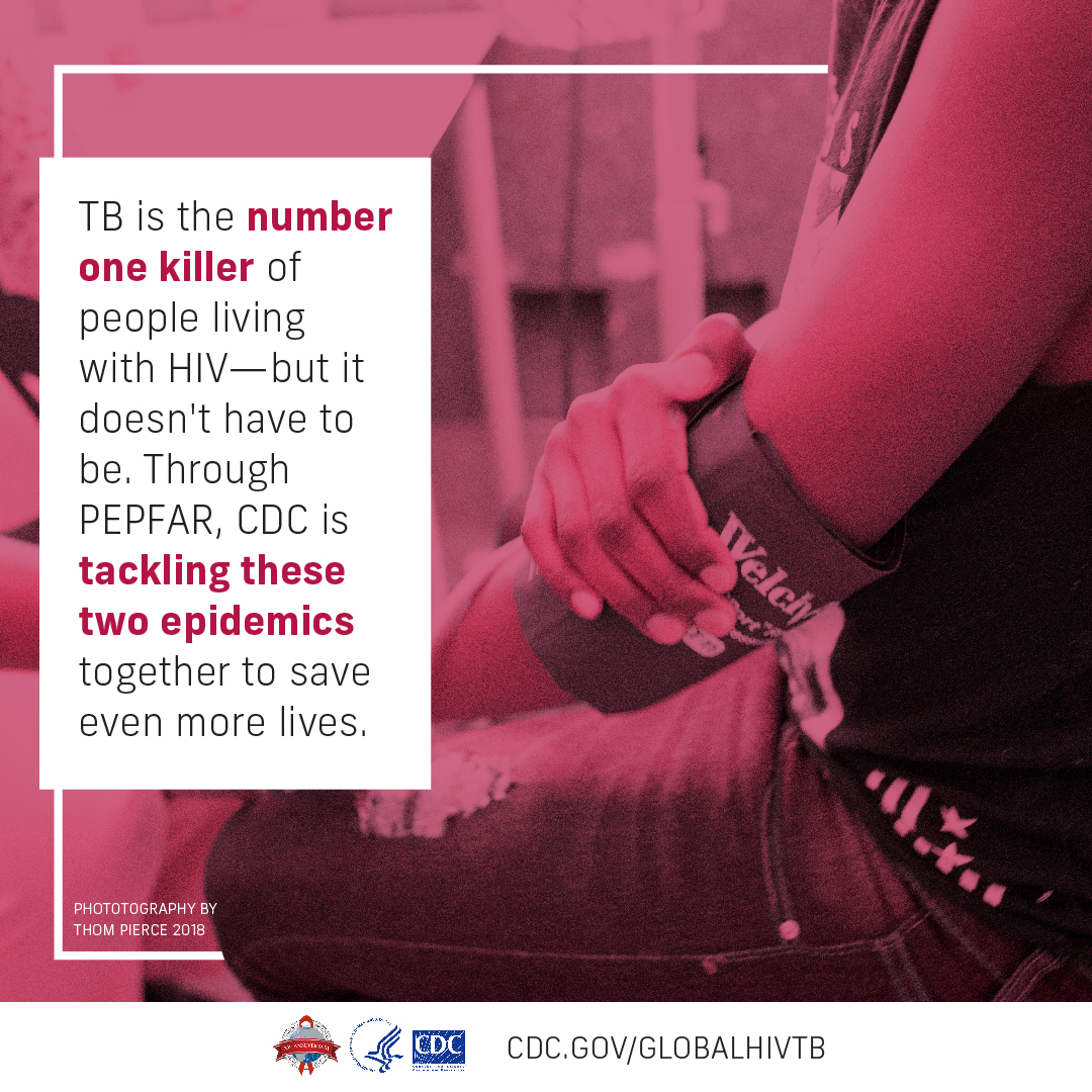 TB is the number 1 killer of people living with HIV-but it doesn’t have to be. Through @PEPFAR and @CDCGlobal's partnership with national HIV programs, TB preventive treatment has become the standard of care for people living with HIV. #YesWeCanEndTB #WorldTBDay