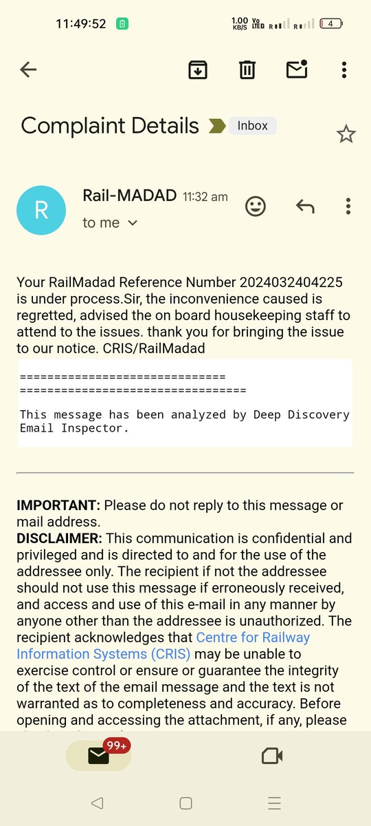 pulithevanseenu's tweet image. Posted a complaint in Railmadad while onboard reg toilet cleanliness. it&apos;s sorted out within 5 min. Kudos to @RailMinIndia
