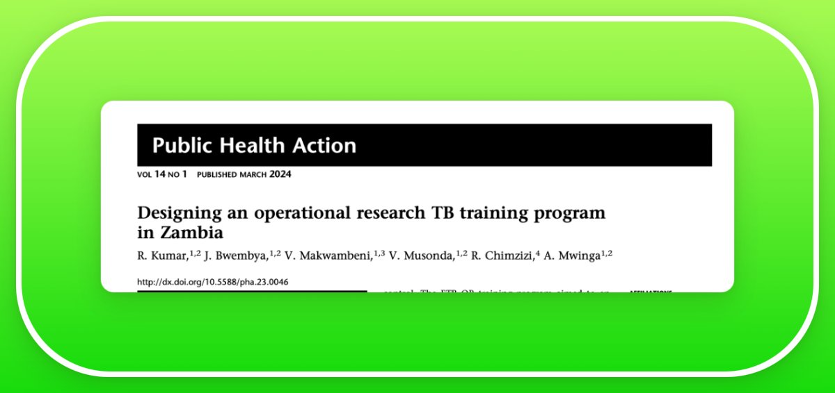 Research is poking and prying with a purpose. Our groundbreaking Operational Research program in Zambia sparked a national study to tackle high mortality rates among #TB patients. #publicHealth #WorldTBDay @ZambartResearch @PATHtweets @USAIDZambia dx.doi.org/10.5588/pha.23…