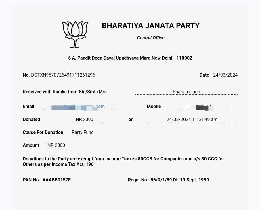 Shakunsinghbjp's tweet photo. हमारा छोटा-सा दान,
विकसित भारत के नाम। 

देश के यशस्वी प्रधानमंत्री मा. श्री @narendramodi  जी एवं भाजपा के राष्ट्रीय अध्यक्ष आदरणीय श्री @jpnaddaofficial   जी के कुशल मार्गदर्शन में मैंने आज #NaMoApp के जरिए #Micro_Donation देकर #विकसित_भारत के निर्माण में योगदान दिया है। https://t.co/xEoWSU8QWt