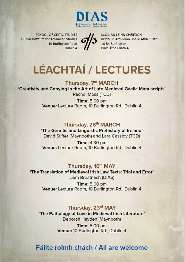 Thursday 28 March, 16:30 @DIAS_Dublin @SCSLibrary Lara Cassidy (@_larsporsena @tcddublin) & David Stifter (@ChronHib @MaynoothUni) 'The Genetic and Linguistic Prehistory of Ireland' My contribution is part of the @IrishResearch-funded Laureate Award 𝗗𝗶Ⓐ𝗴𝗻𝗼𝘀𝘁𝗶𝗰