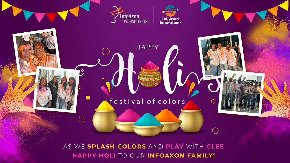 Holi, Hai! Holi, Hai! It’s time to enjoy the festival of Holi, a celebration of the start of spring, new beginnings, and good over evil.

Happy Holi to you and your loved ones! May your life be filled with joy, love, and happiness. Holi Hai!

#InfoAxon #InfoAxonCelebrations