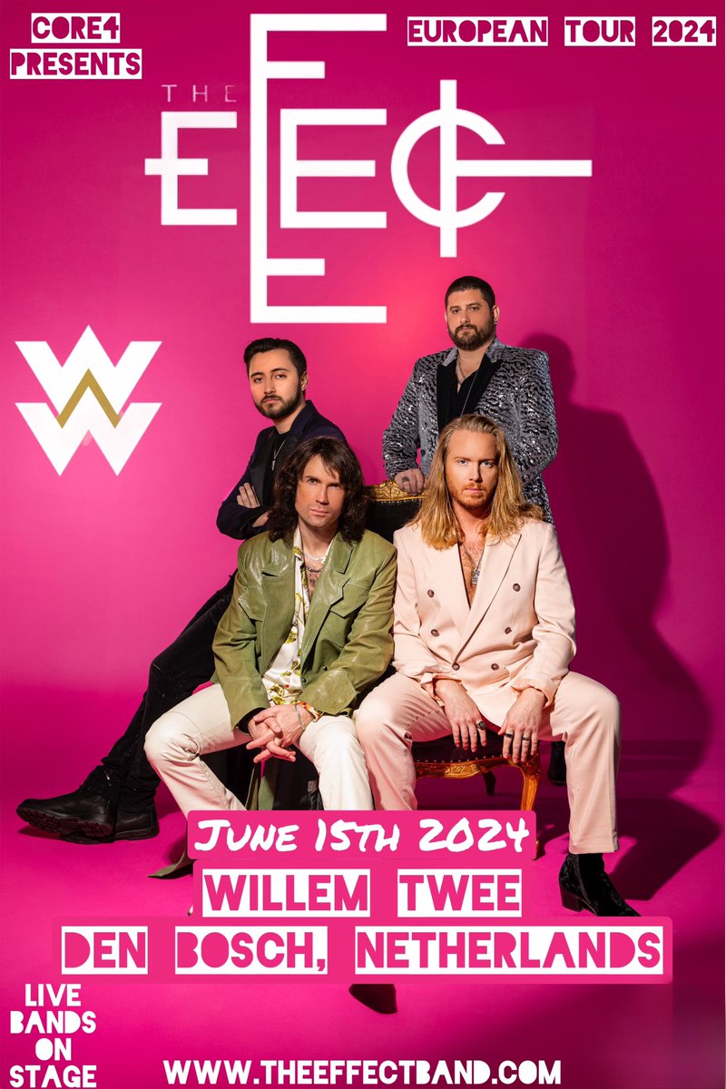 theeffectband's tweet photo. #NETHERLANDS !!! You called, we answered 📟📞 We have 3 headline shows in June! Tickets on sale Tuesday 🎫🎟️ Spread the word! #tour #europeantour #retweet https://t.co/SVN4FZoMpE