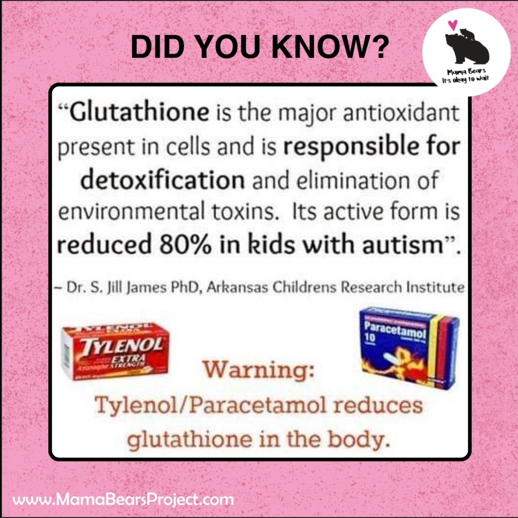 #glutathione #tylenol #childrenstylenol #mamabears #protectingchildren #medications #paracetamol #autism

Mamabearsproject.com