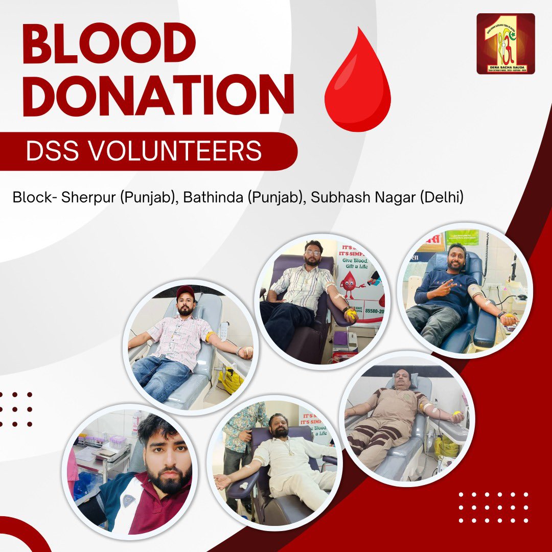 Dera Sacha Sauda volunteers are giving the most precious gift of humanity– the gift of life, by donating blood to patients in need. Blood donation is a testament to the power of compassion and humanity. Let's celebrate and support their life-saving efforts. #GiftOfLife…