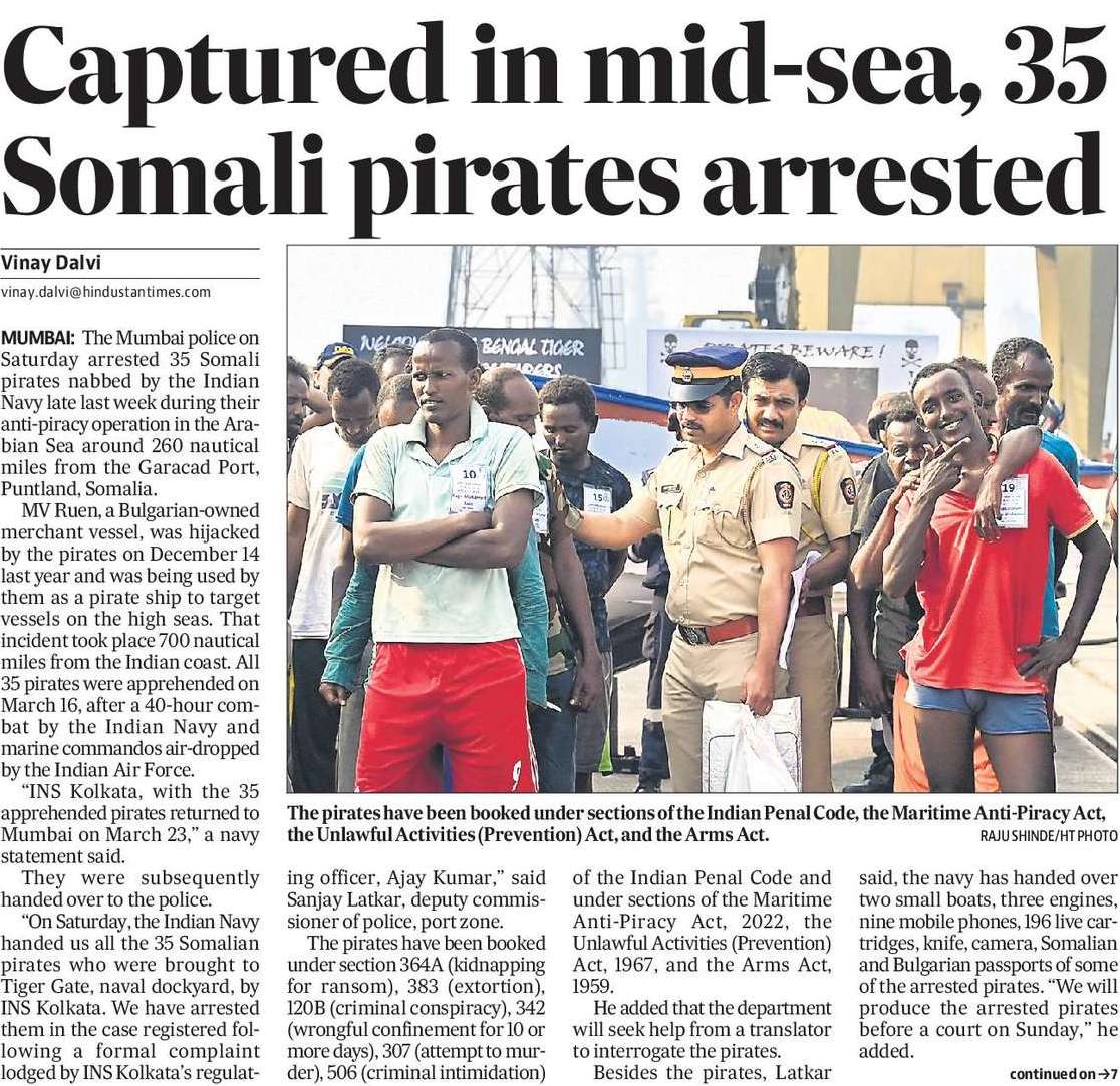 Captured in mid-sea, 35 Somali pirates arrested Read full story here: hindustantimes.com/cities/mumbai-…