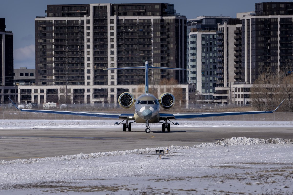 stage2aviation's tweet photo. @Bombardier Global 70193 was the final aircraft to ever depart out of Downsview (CYZD). A very sad moment in aviation history 😔 
#downsview #aviation #Bombardier #History https://t.co/Nt1odZYt7Q