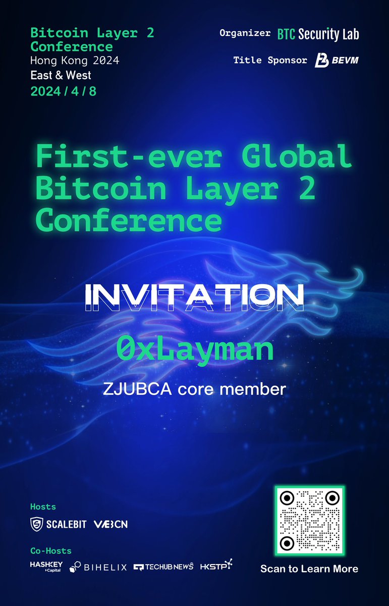 感谢<a href="/scalebit_/">ScaleBit</a> 的Luis卢总的邀请
我们4月Hongkong见🥳