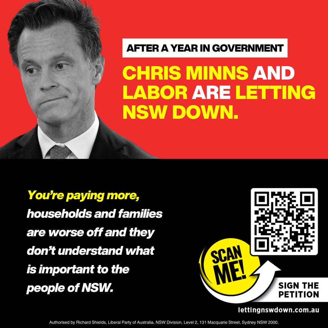 Labor promised a lot to get themselves elected last year, but Chris Minns and his Labor government are not delivering for NSW. They're letting you down. Sign our petition at lettingnswdown.com.au to send Chris Minns a message that this is not good enough.