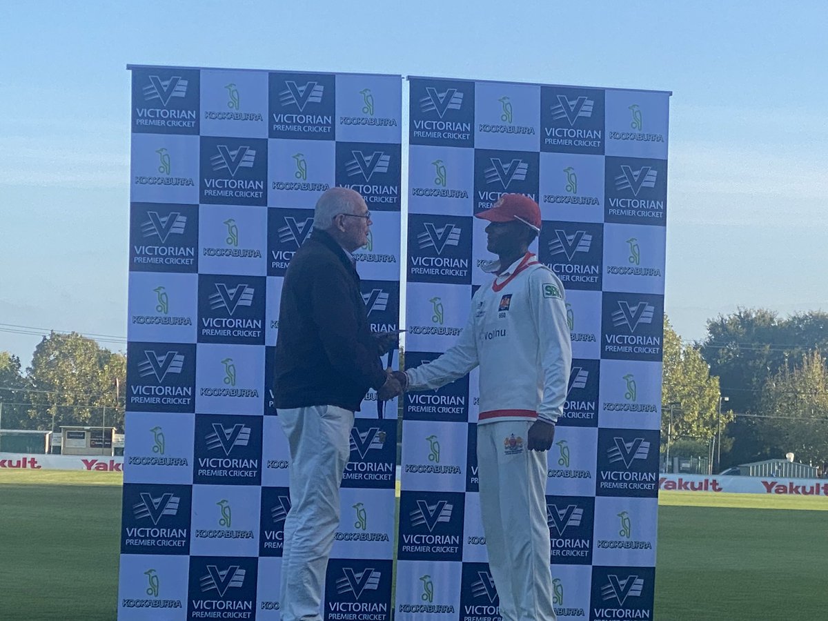 PaulAmy375's tweet image. Swan Ashley Chandrasinghe takes the John Scholes Medal as player of the grand final for his hands of 53 and 103no, carrying his bat. ⭐️