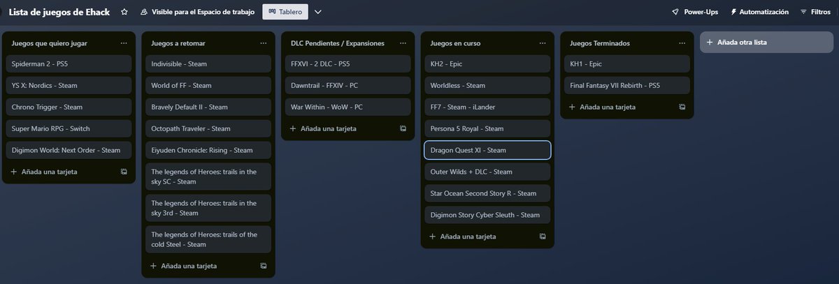 Ehack5's tweet image. Lista de juegos que tengo, así sabré todo lo que hay pendiente y lo que estoy jugando.

Primer objetivo: bajar listado de juegos en curso