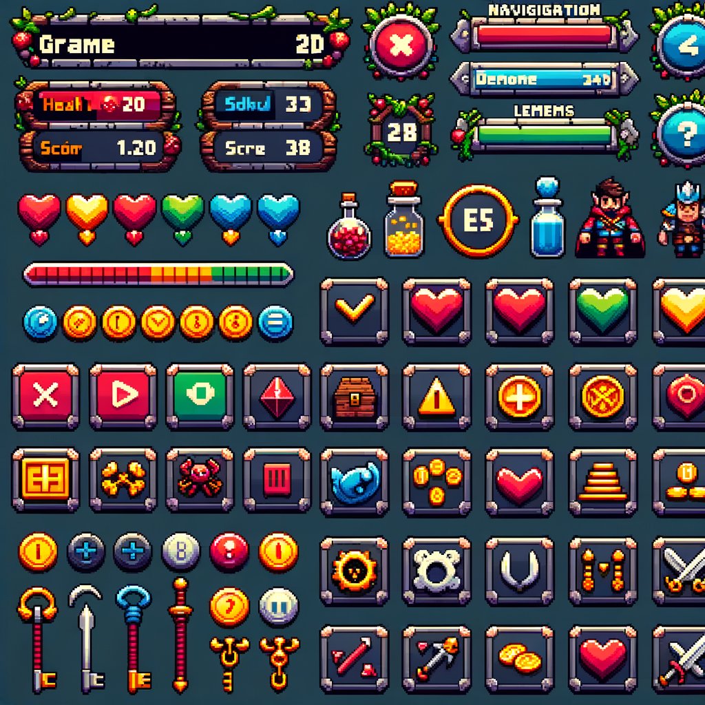 itchson's tweet image. 🎮 FREE AI GENERATED GAME ASSET PACKS: "Amplify your Gaming Realm with our Free AI-Powered 2D Pixel UI Asset Packs! Download them Now!" #FreeGameAssets #PixelUIElements #AIGameDev #Free FOLLOW FOR MORE DAILY! 🚀
