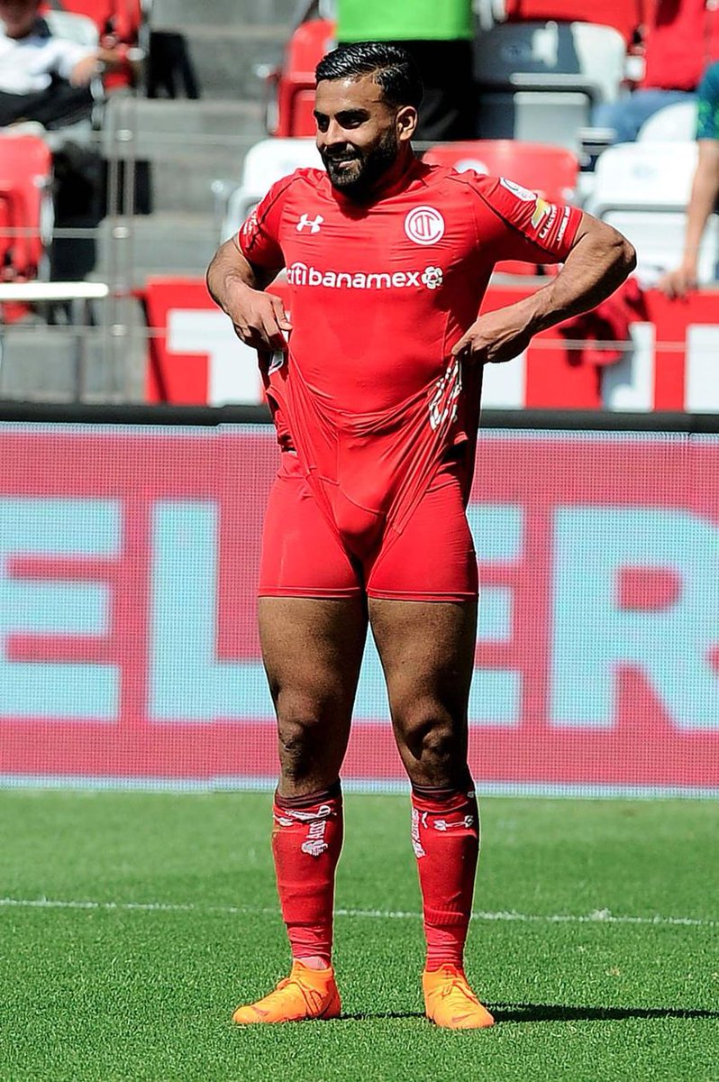 Footballer Alexis C showing off some big balls