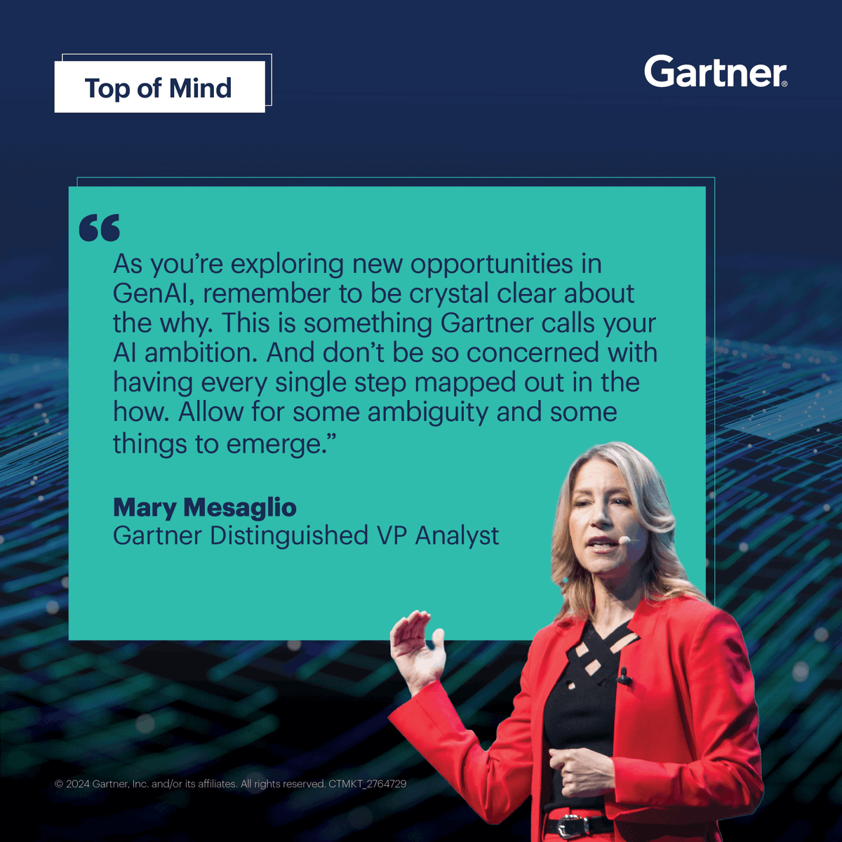 Gartner_inc's tweet photo. In the rush to capitalize on AI, too many organizations are putting the how before the why.

Our AI Opportunity Radar helps you avoid this common mistake: https://t.co/tpexSlMon1 

#GenAI #AI #Innovation https://t.co/xl1ELCb6l6