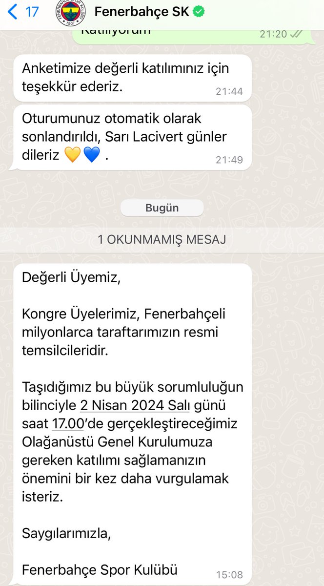 Ne zaman çağırdın da gelmedik iki gözümün çiçeği 💛💙 Herkes, Kongre Üyelik sürecinde kendisine referans olan/ olduğu dostlardan başlayarak aramaya ve 2 Nisan’daki önemli birleşmeye davet etmeye/ hatırlatmaya başlamalı. 
#FenerbahceYıkılmaz 
#delicesev