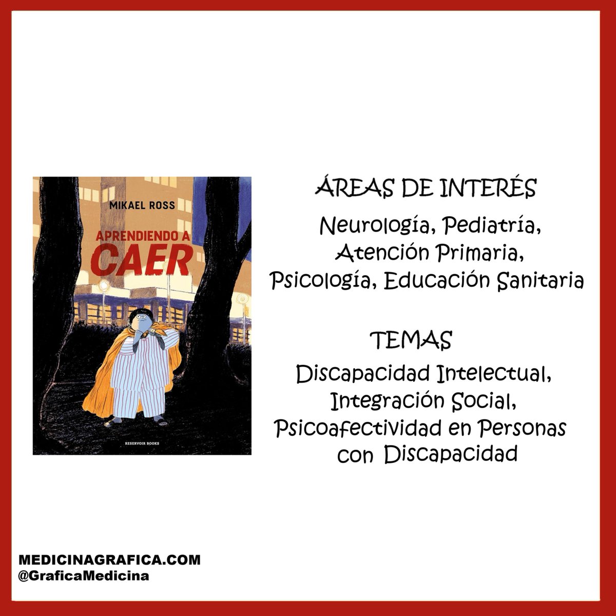 Tenemos lista la reseña del domingo, hoy viene de la mano de @talphin1975 Aprendiendo a caer de Mikael Ross en @ReservoirBooks con traducción de Esther Cruz Un protagonista con discapacidad intelectual en una historia imperdible en estética y en contenido medicinagrafica.blog/2024/03/24/apr…