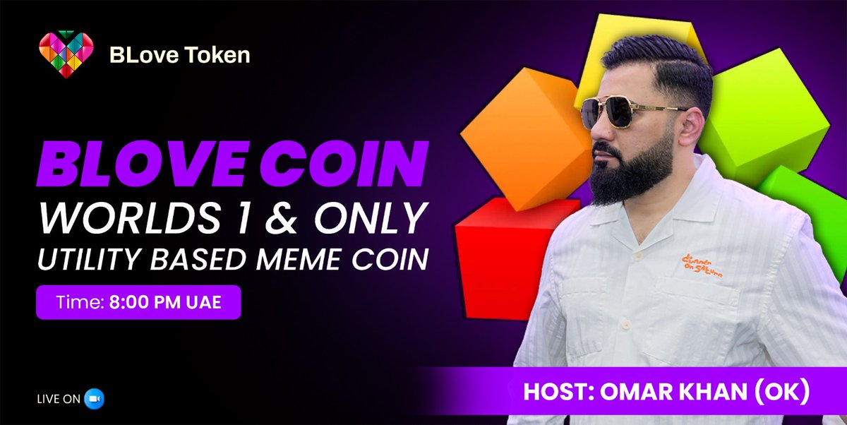 Big news alert for the B-Love network community! Are you ready for an exclusive announcement❓ 𝐇𝐨𝐬𝐭: *Mr. Omar Khan (OK)* 𝐓𝐨𝐩𝐢𝐜: *BLOVE COIN* 🚀 09:30 𝐏𝐌 🇮🇳 BLOVE Community Zoom Live Meeting: us06web.zoom.us/j/81476534115?… Passcode: 536226