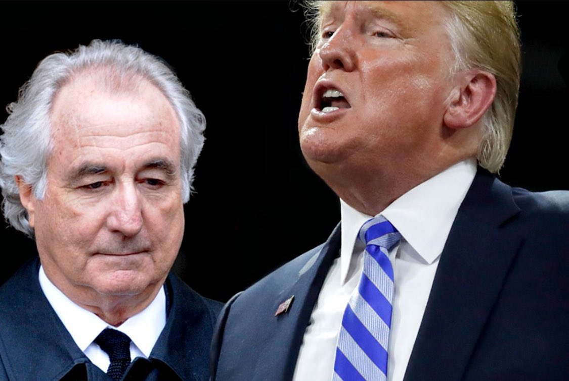Bernie Madoff faced a $10 million bond for the largest Ponzi scheme ever with 37,000 victims, while Donald Trump's bond is $455 million despite ZERO victims, everyone was paid with interest, on time and no crime was committed. If the regime gets away with this WE ARE ALL NEXT!