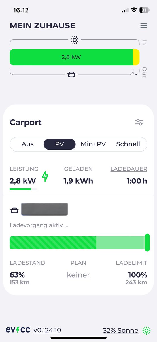 A big shout out to the whole team of @evcc_io ! I love and support this project! Even on cloudy days it’s super easy to charge your #EV with minimal power from the solar roof 🤩. A big thank you 🙏