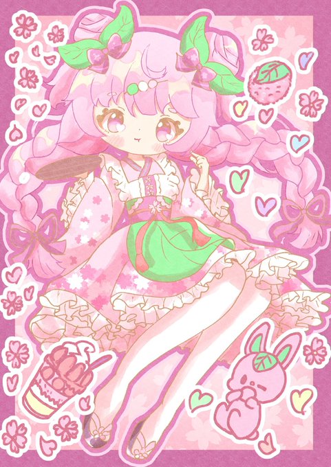 「food-themed hair ornament pink theme」 illustration images(Latest)