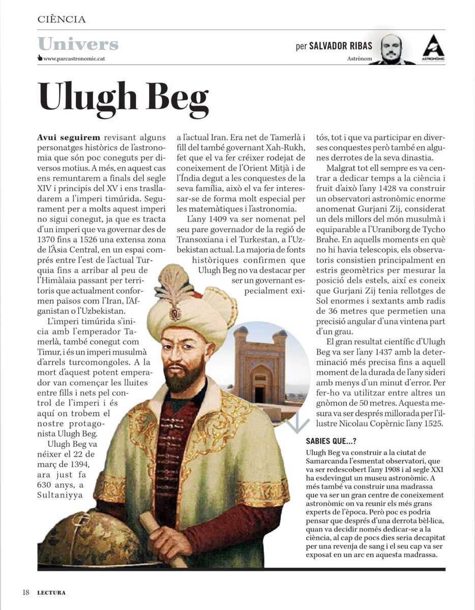 Dr.Salvador J. Ribas (@sjribas) on Twitter photo Avui a <a href="/SegreLectura/">Lectura</a> parlo de Ulugh Beg, un personatge poc conegut. A la secció de ciència que compartim amb <a href="/FerranMontardit/">Ferran Montardit</a> <a href="/estanislaufons/">Estanislau Fons</a> <a href="/AntoniEncinas/">Antoni Encinas</a> Avui a <a href="/SegreLectura/">Lectura</a> parlo de Ulugh Beg, un personatge poc conegut. A la secció de ciència que compartim amb <a href="/FerranMontardit/">Ferran Montardit</a> <a href="/estanislaufons/">Estanislau Fons</a> <a href="/AntoniEncinas/">Antoni Encinas</a>