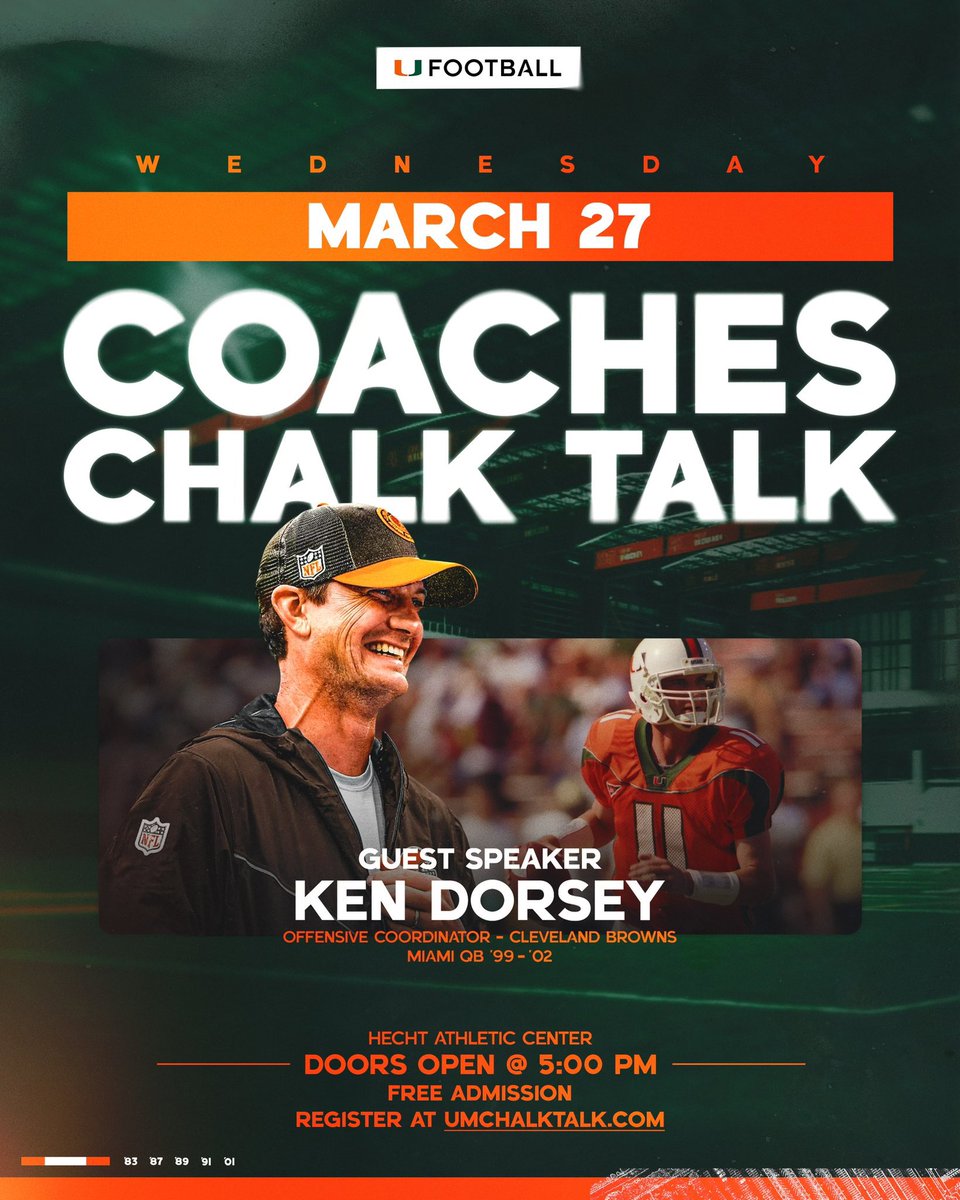 KEN DORSEY returns to CORAL GABLES to SHARE & INTERACT‼️ GREAT TEACHERS, NEVER STOP LEARNING & SHARING ‼️#GoCANES SIGN-UP at: …cristobalfootballcamps.totalcamps.com/shop/product/3…