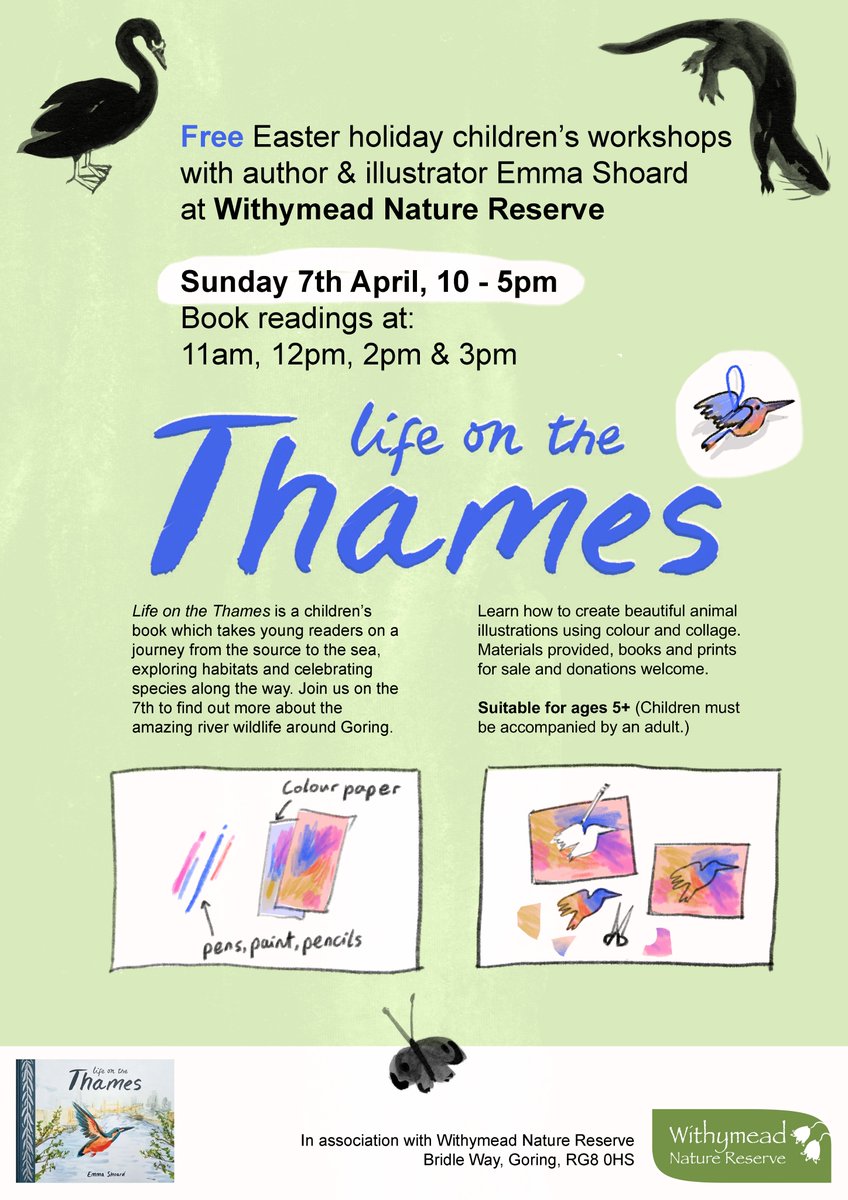 In two weeks time I'll be heading to @withymead Nature Reserve in Goring for a day of 'Life on the Thames' readings and free craft activities for families.
It's a beautiful spot on the river in the Chiltern Hills. 🦢🦆 #ChildsPlayBooks #LifeOnTheThames