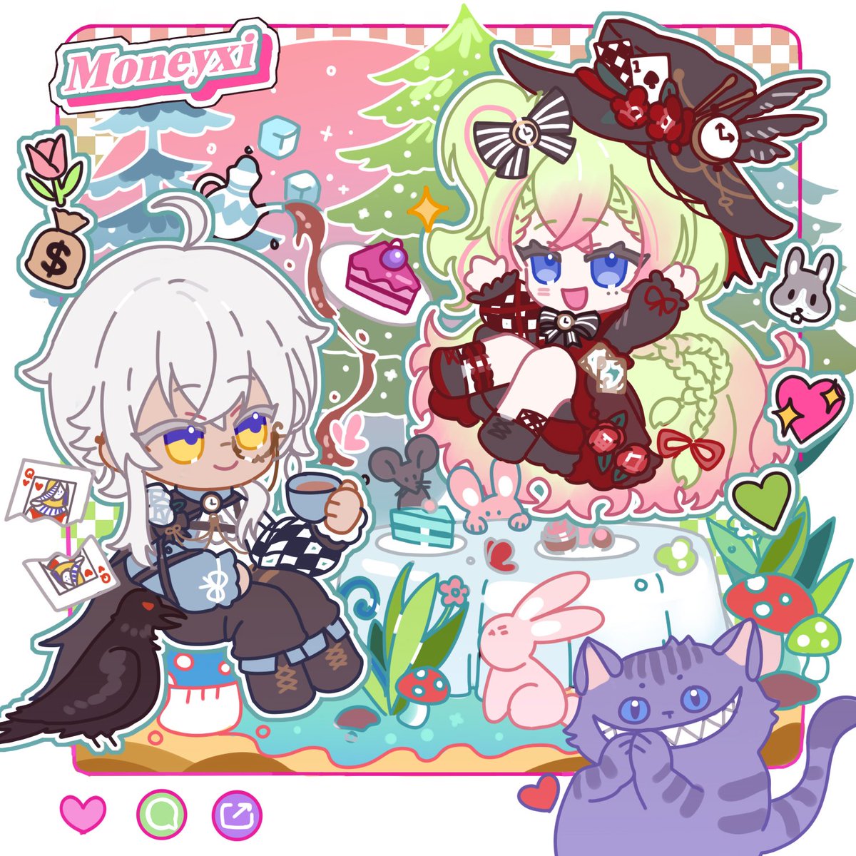 Valentines day. 🐰💖🌷💰🎂

#obeyme #ObeyMeNightbringer
#obeymemammon #obeymemc #Moneyxi
#obeymeshallwedate