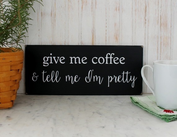 CountryWorkshp's tweet image. #CoffeeSign - Give Me Coffee #TellMeIamPretty Wood Sign  #KitchenDecor Funny Coffee Sign  #GiftforHer Signs with Sayings etsy.me/4aKfEHN via @Etsy