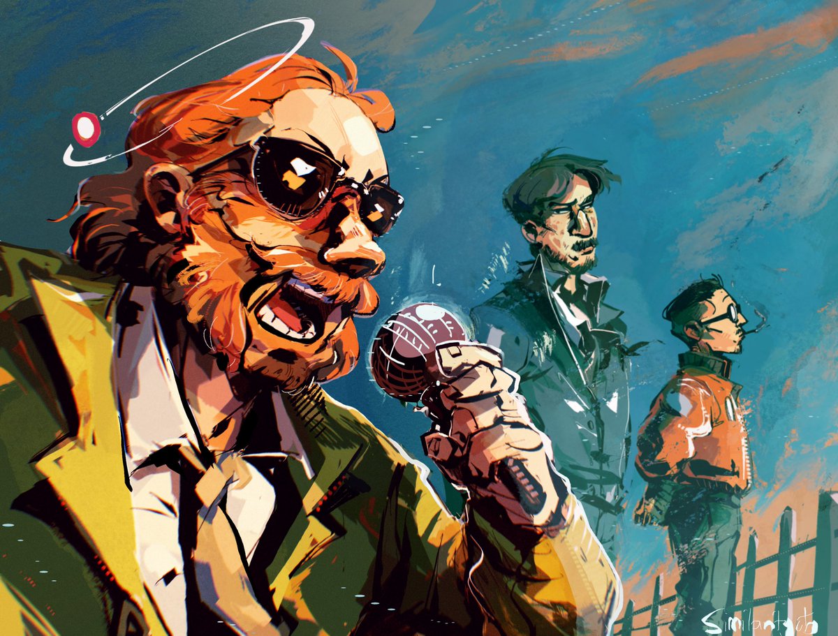 [SHIVERS] (Trivial:Success): « A man with a big mustache wearing sparkly clothes getting down on a karaoke machine. His hands are trembling, so is his voice. He overcomes his fear. He is… quite disco. » #discoelysium