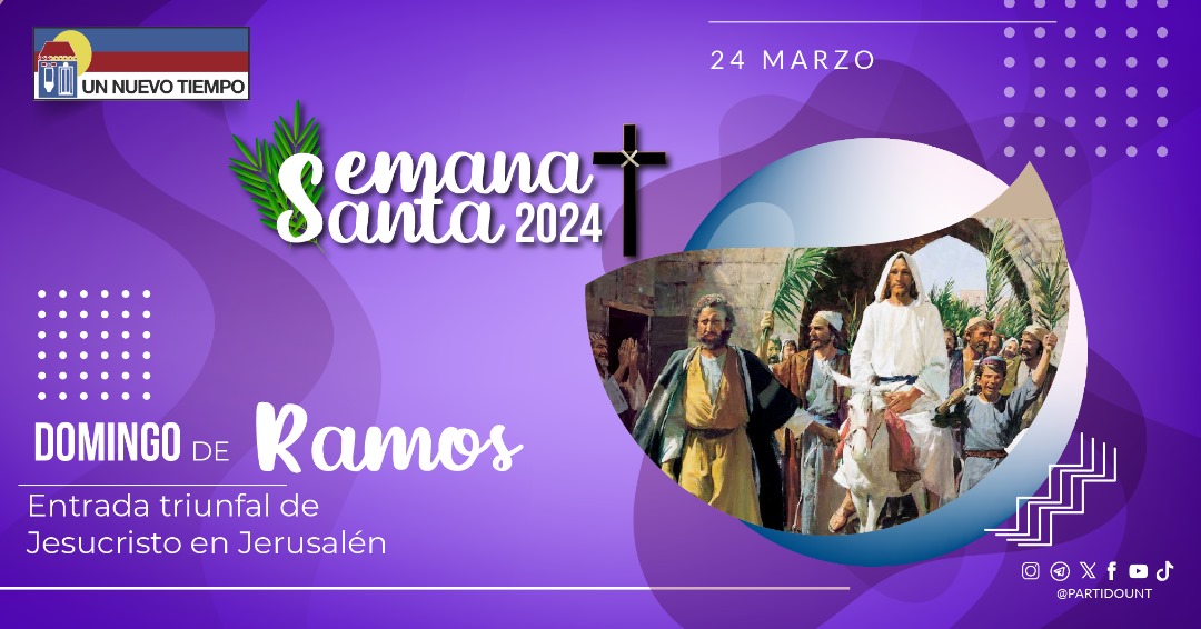 El Domingo de Ramos se caracteriza generalmente por la bendición de las palmas, la procesión de Jesús acompañada de los fieles y la celebración de la misa dominical.

#DomingoDeRamos

<a href="/partidoUNT/">Un Nuevo Tiempo</a>
<a href="/somosuntzulia/">Un Nuevo Tiempo Zulia</a> 🇻🇪