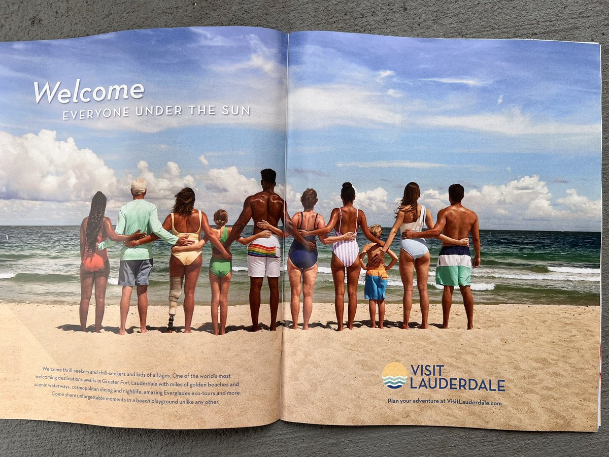 This @visitlauderdale ad near the front of today’s @NYTmag answers a Florida question I’ve had: are tourism people worried about the national perception of anti-woke politics?