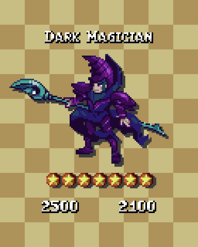 kkpxl's tweet photo. Dark Magician
LOB-005
The ultimate wizard in terms of attack and defense !! 🧙‍♂️

#pixelart #yugioh #aseprite https://t.co/O5lsfaVenQ
