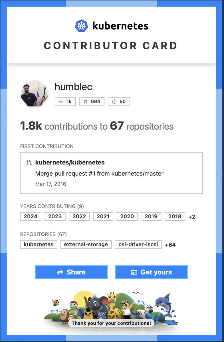 9 years of contribution!!.. Really proud to be part of this great project.. #cncf #k8s #k8sdevelopers <a href="/CNCFAmbassadors/">CNCF Ambassadors</a> #KCD #kcdkerala