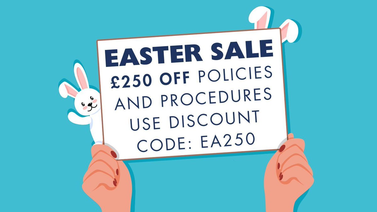 Our Easter Sale starts today! - buff.ly/3kkAhD0 

£300 off all Business Start-up Packages and £250 off all Policy and Procedure sets.

The sale ends Sunday 7th of April.

Get it while you can! 

#eastersale #caremanagers #domcare #cqccompliance #caremanagement #CQC
