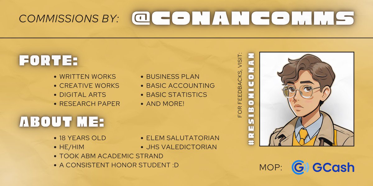 ⁺ 𓂋 𓈒 hi, i am conan! 💭ˎˊ˗

here to assist you with your academic needs 📚 feel free to reach out with any inquiries and i guarantee you quality of my services! 🧸

feedbacks: #resiboniconan