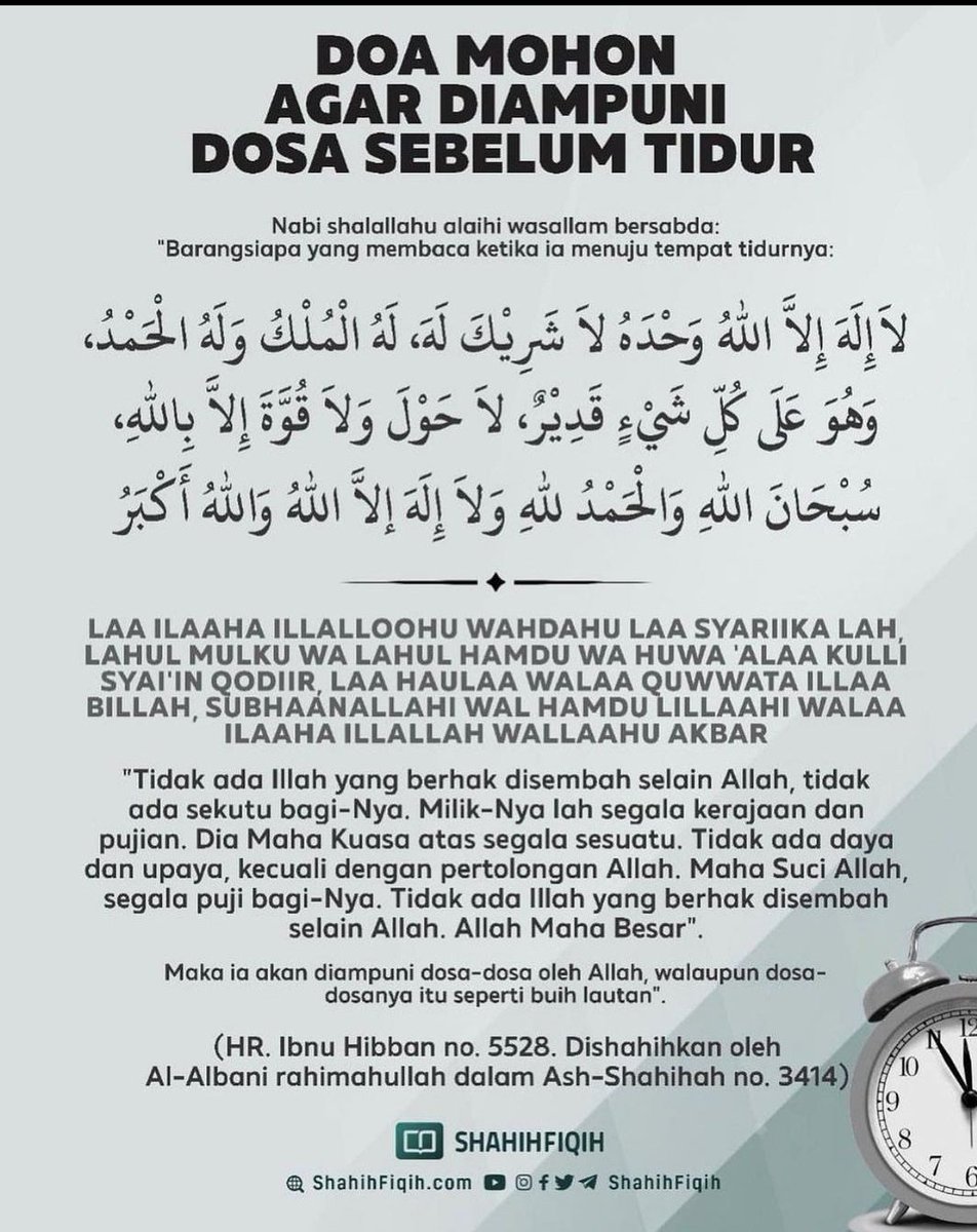 Doa mohon agar diampuni dosa sebelum tidur✨