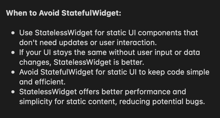 ImNikhil117's tweet image. #FlutterTips #StatefulWidget #StatelessWidget #Flutter #flutter