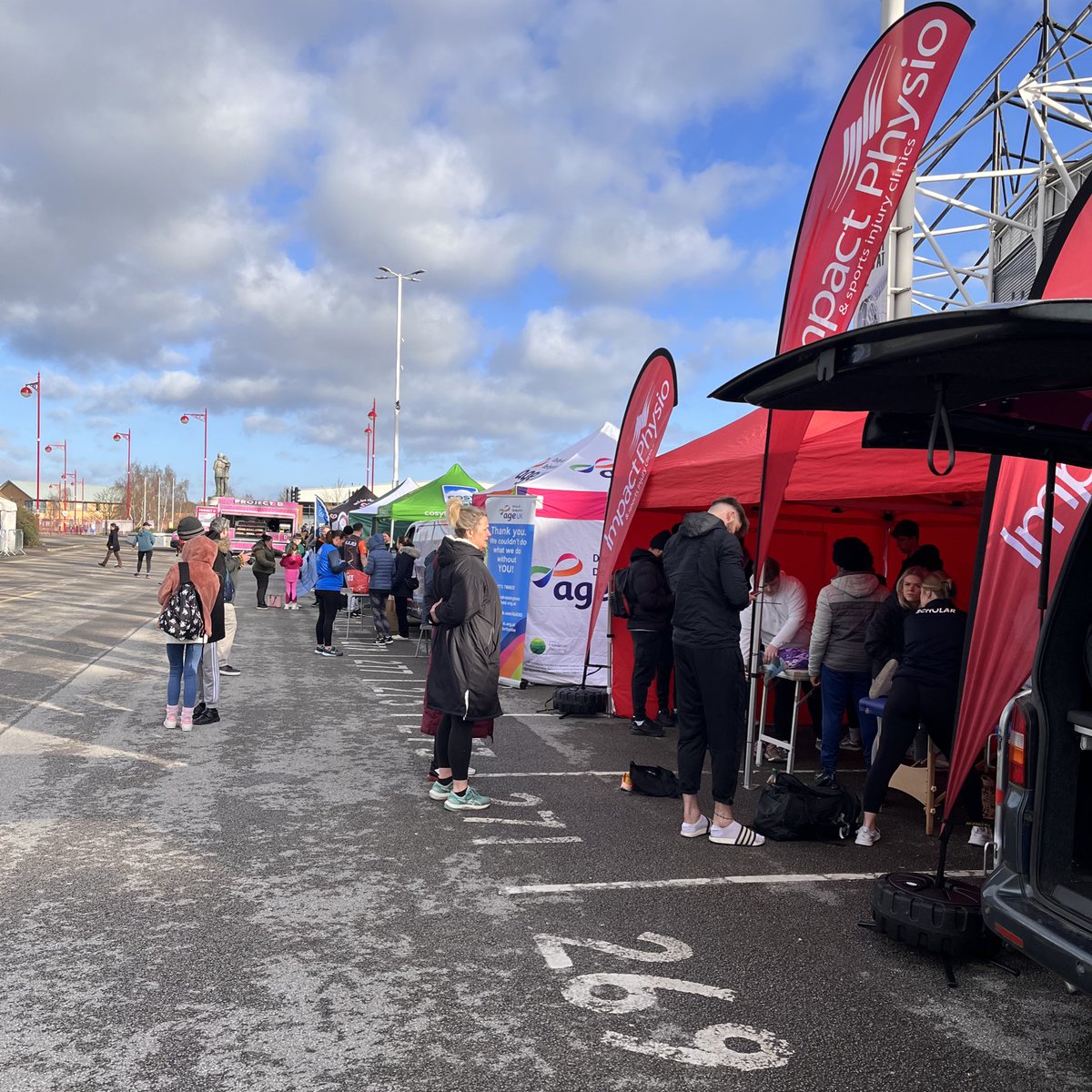 Race village ready ☑️

Great to see so many business welcoming all of today’s runners for the Derby 10K, including  <a href="/DERBYRUNNER/">The Derby Runner</a> and <a href="/ImpactPhysio/">Impact Physio</a> 🙌 👟 

Whether you’re treating yourself to pre-race snack or new trainers… it’s the place to be before things get started here! 🏃‍♀️