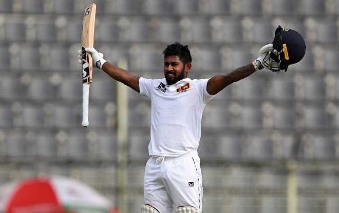 Kamindu Mendis becomes the first player in history to score  twin centuries, batting at No.7 or below in a Test match....!!!! 🤯🔥What a player 
#KaminduMendis #BANvSL