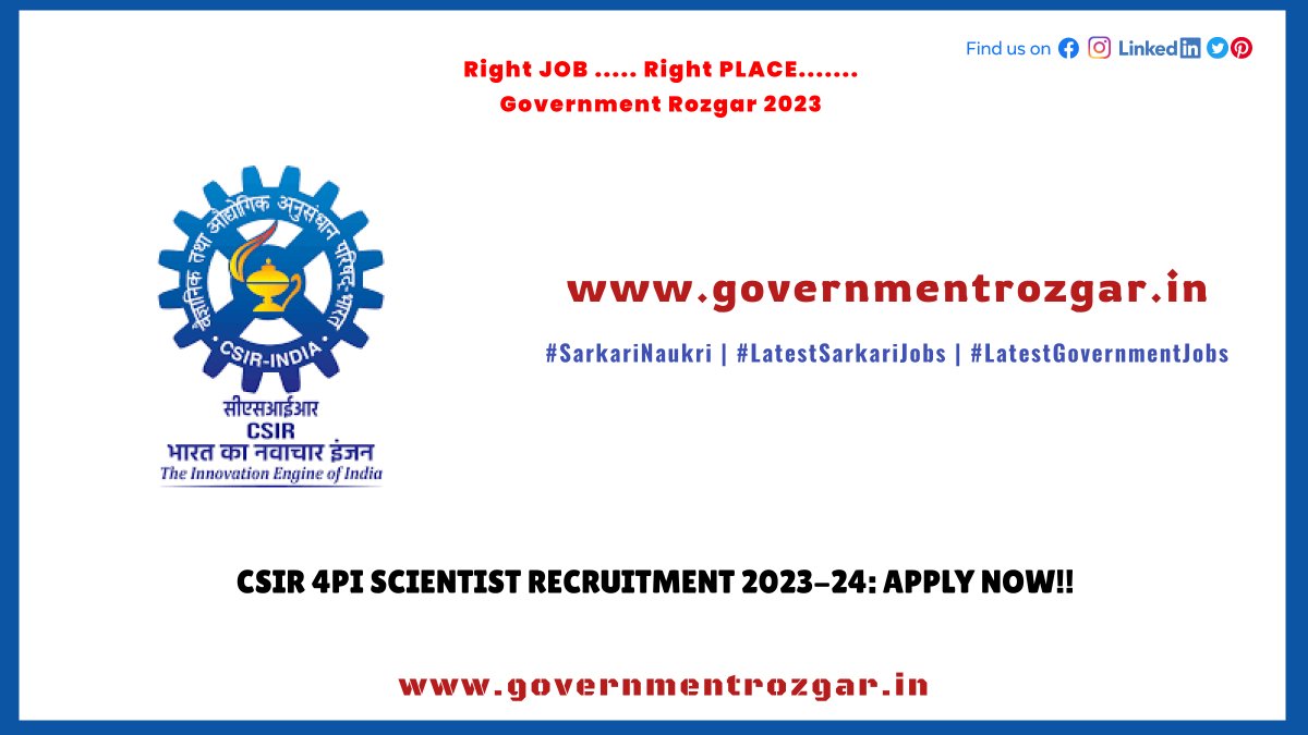 govtrozgar's tweet image. governmentrozgar.in/csir-4pi-scien…

#CSIR4PI #ScientistJobs #ResearchCareers #IndiaScience #PhDJobs #OpenPositions #BangaloreJobs #ScientificCommunity #ResearchOpportunities #Innovation #AI #MachineLearning #DataScience #MaterialScience #ChemicalEngineering #Biotechnology #Nanotechnology