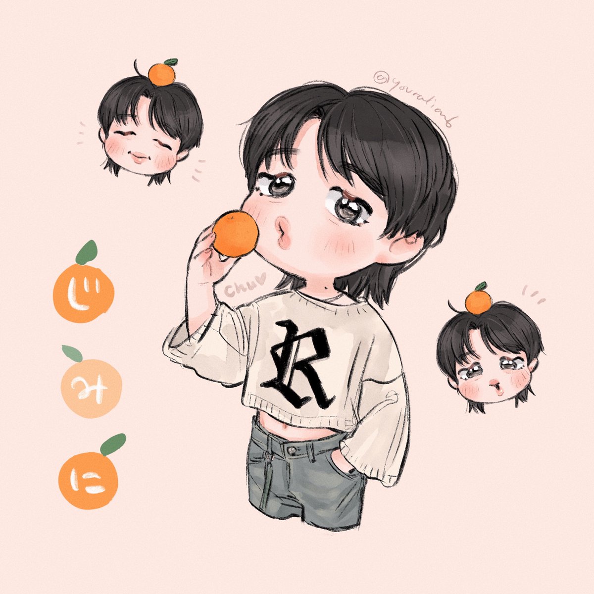 solo looking at viewer blush smile short hair black hair long sleeves  illustration images