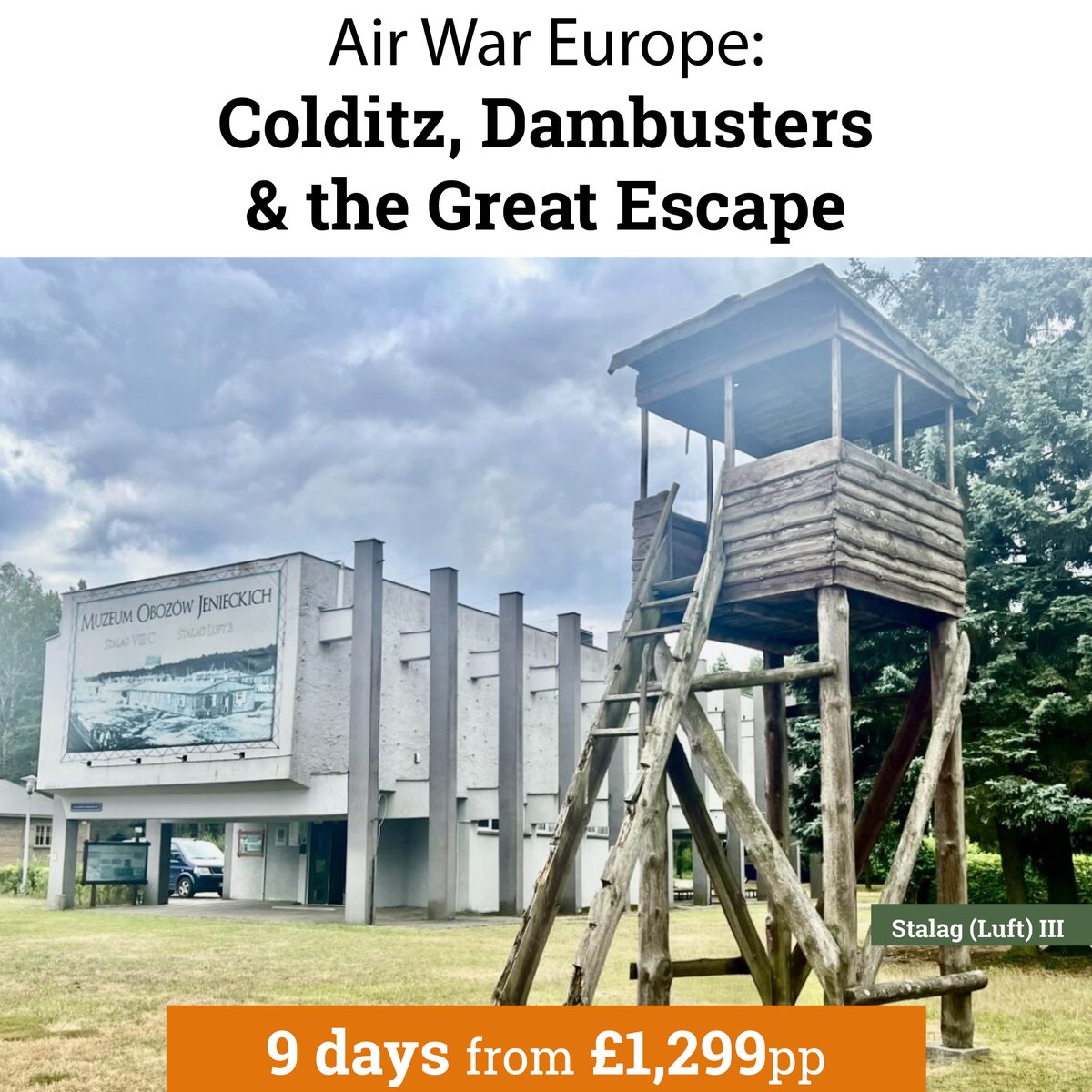 On this day in 1944, 76 Allied airmen escaped the Stalag Luft III POW camp in what is now known as one of history’s most famous prison breaks! Accompanied by a Specialist Guide, visit the real sites where the events unfolded on our 9-day tour >> ow.ly/U0Le50QVo9t ‌