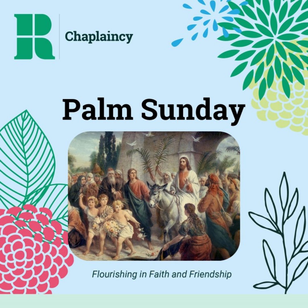 Today Christians remember, on this last Sunday before Easter, Jesus's glorious entry into Jerusalem on a donkey! Named Palm Sunday because people lined the roads with palm leaves, which today Christians make palm crosses from.
